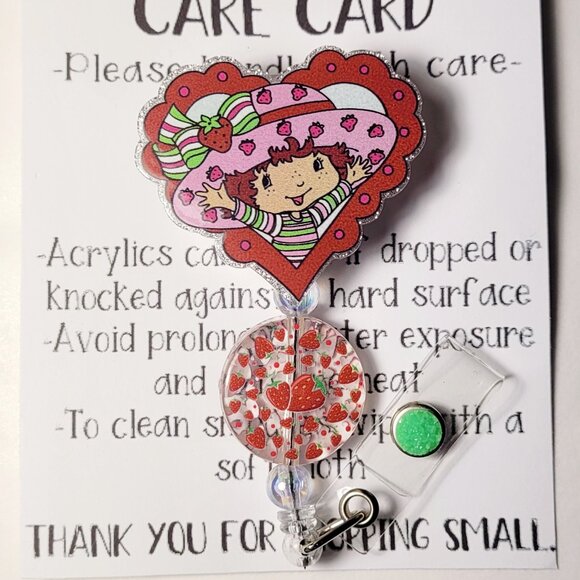 Strawberry Shortcake Inspired Badge Reel - Picture 1 of 2